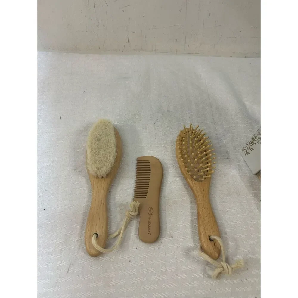 Keababies infant wooden brush set